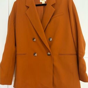 Maeve Double-Breasted Burnt Orange Blazer